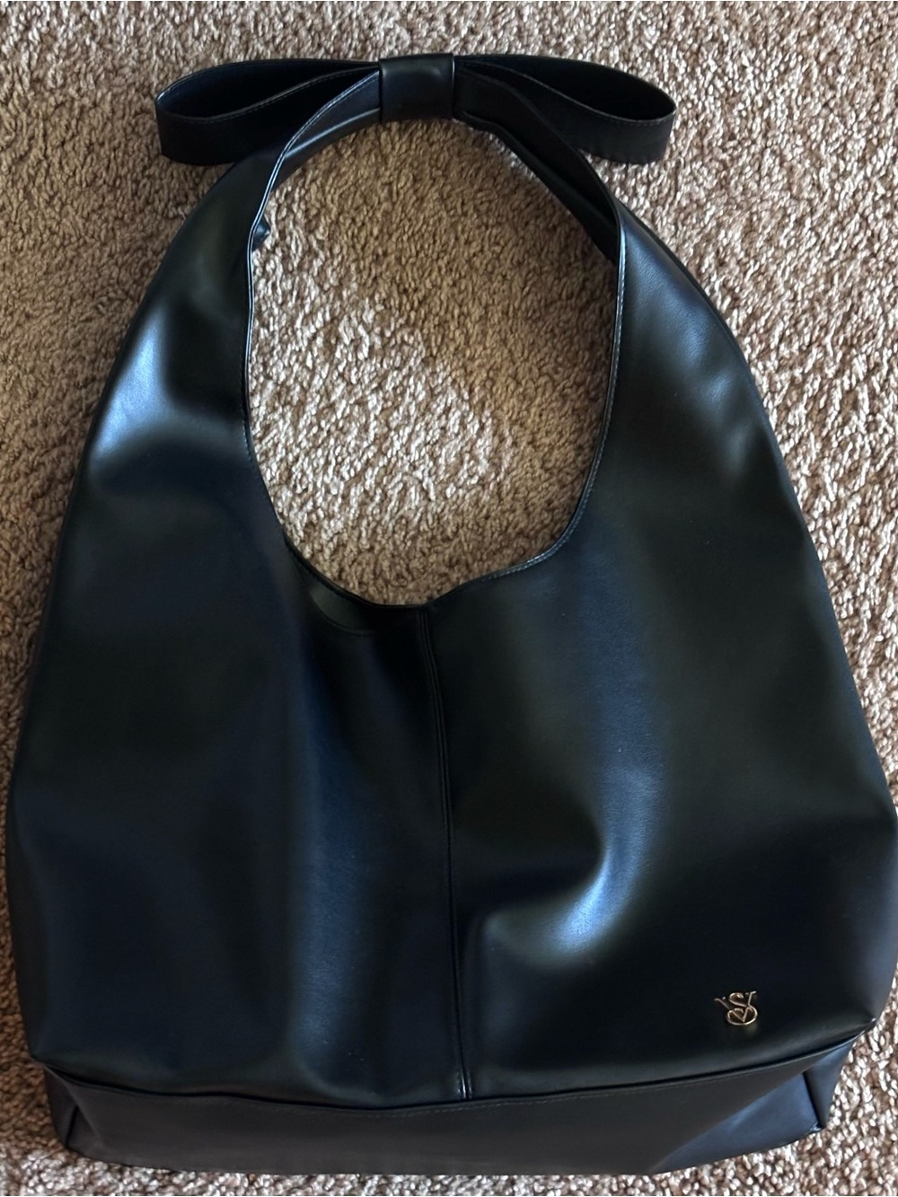 Victoria's Secret Black Bow-Accent Shoulder Bag